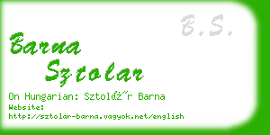 barna sztolar business card